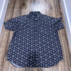 Old Navy Mens XL Shirts Blue Button Down Short Sleeve Regular Fix